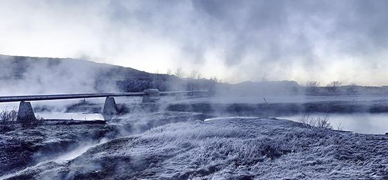 Das Bild zeigt geothermische Quellen.