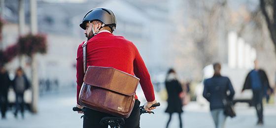 The image shows a cyclist.