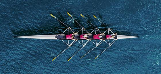 The image shows a rowing boat.