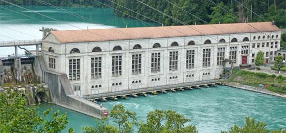 The picture shows the Mühleberg hydropower plant.
